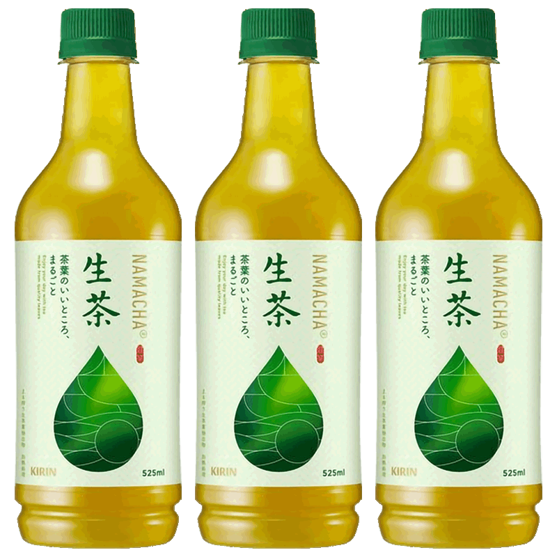 日本进口Kirin麒麟生茶绿茶饮料无蔗糖0脂肪0卡路里525ml*24瓶