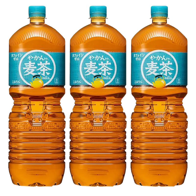 日本进口可口可乐麦茶爽健美茶浓香水壶大麦茶2L/大瓶 家庭装茶饮