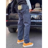 藏青色三角标裤子男款夏季美式机能速干冲锋裤户外登山微锥工装裤，男装工装外套，星座603-2