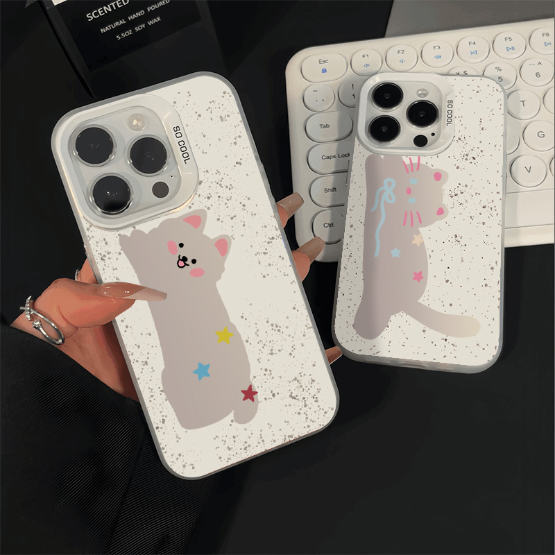 慵懒猫猫网红卡通小狗彩银高级