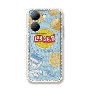 油画乐事薯片适用vivoy78+手机壳y76sy75sy74s趣味y77t男y73ty72t潮y70t女y78m防摔y78套y73s情侣y71搞怪y77e