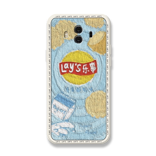 油画乐事薯片适用华为mate10pro手机壳mate9pro全包防摔mete10液态硅胶保护套nate9情侣10por搞怪9por高级感