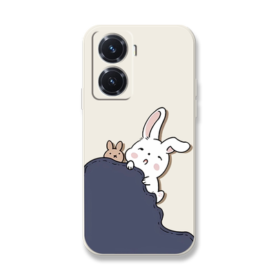 午睡兔子适用vivoy78+手机壳y97卡通可爱y73s套y93s小众简约y77液态硅胶y76sy55s情侣y70全包y50y31s防摔y52s