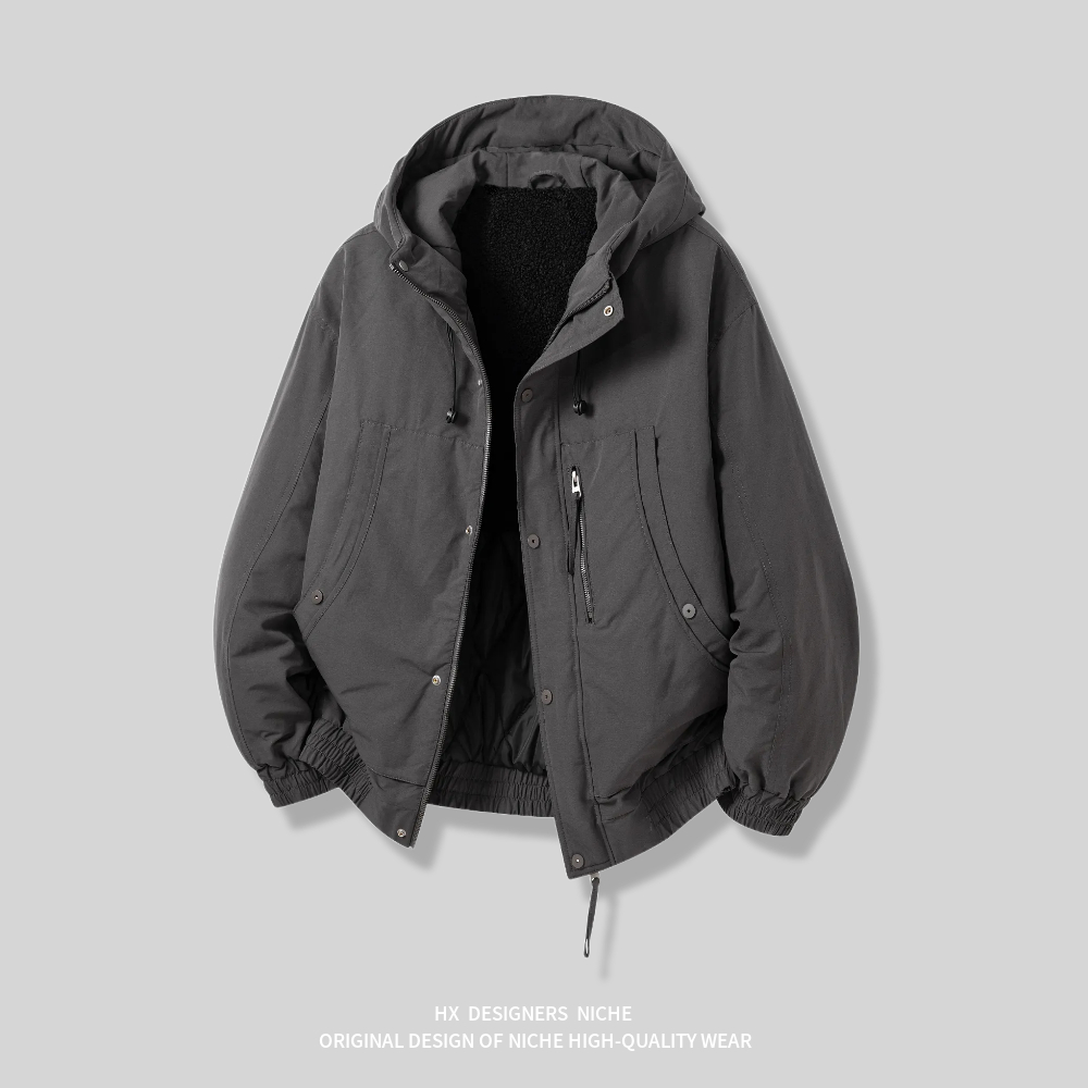 连帽工装夹棉保暖夹克棉衣男上衣