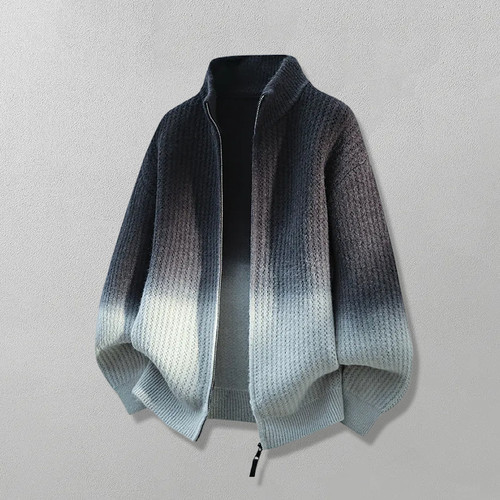 撞色氛围感开衫外套针织毛衣服男