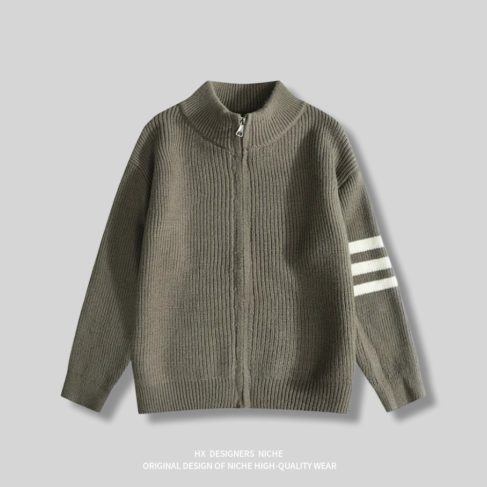 『松涛』汉序设计感  秋冬季日系复古圆领开衫毛衣服针织衫外套男,男装,汉服,淘宝优惠券,粉丝福利购,淘宝优惠卷