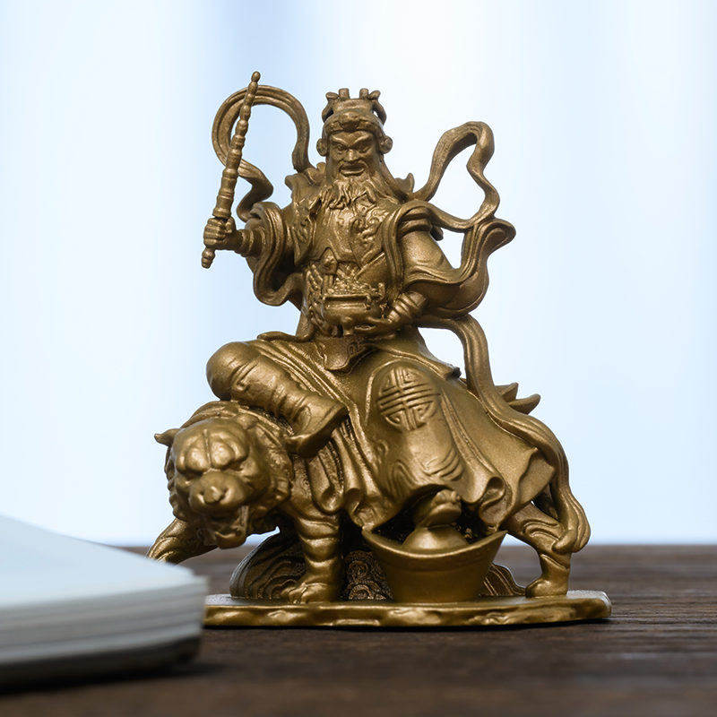简修行黄铜武财神赵公明摆件