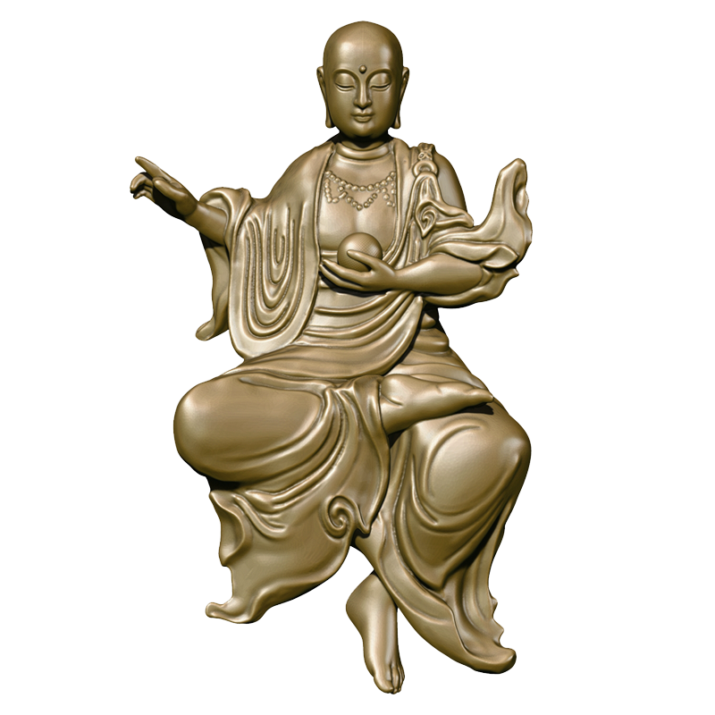 简修行地藏菩萨铜像地藏王坐像随身佛小摆件书房茶室空间禅意装饰