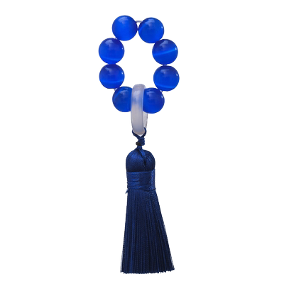 简修行宝蓝猫眼石手捻手机链挂件