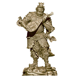 简修行风调雨顺四大天王摆件佛像黄铜像手办多闻天王广目天王精致