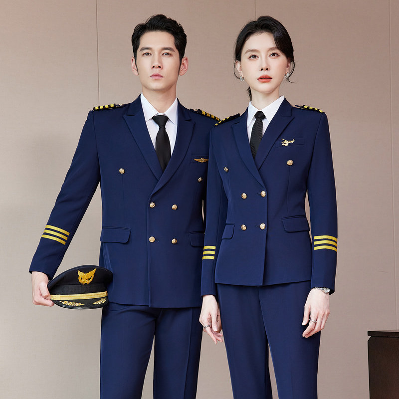 双排扣男女军鼓队演出服套装高铁路南航空姐机长职业工作制服商务