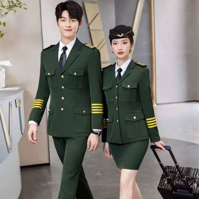 男女军鼓乐队仪仗队演出服套装航空姐学生班服空少机长工作制服