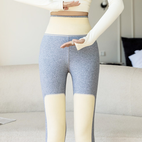 冬季大码胖mm带护膝高腰保暖裤女