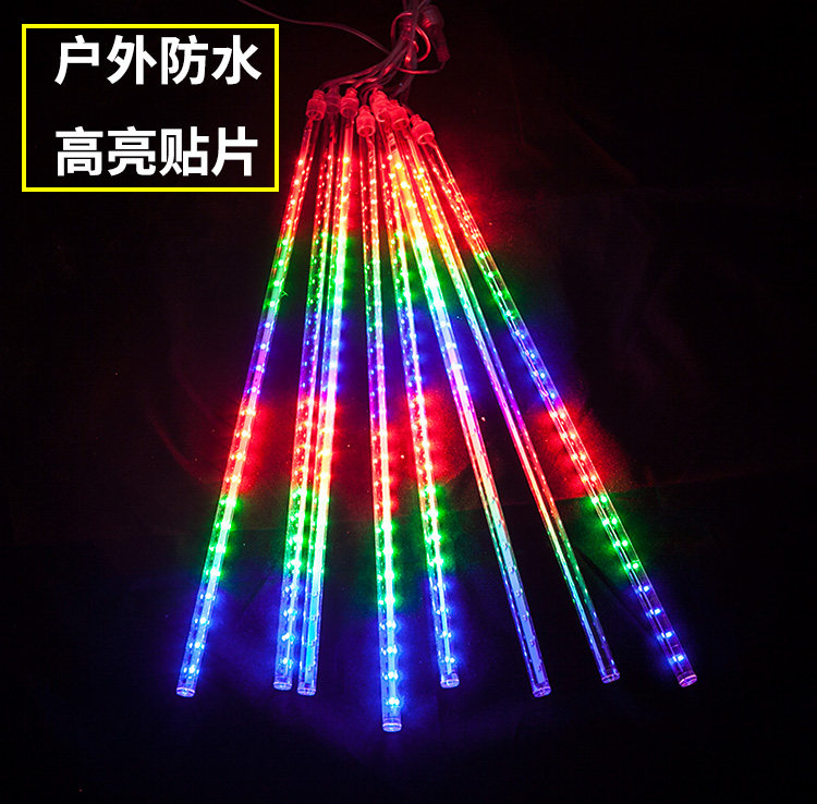 流星雨led灯圣诞树挂树上工程