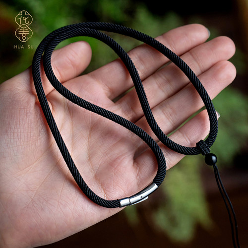 唐卡玉石挂坠绳男款编织项链绳子