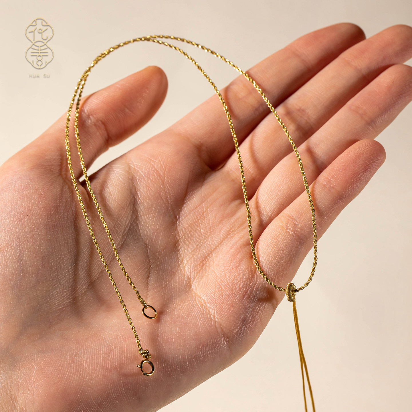 花素特细金线极简吊坠绳黄金挂绳