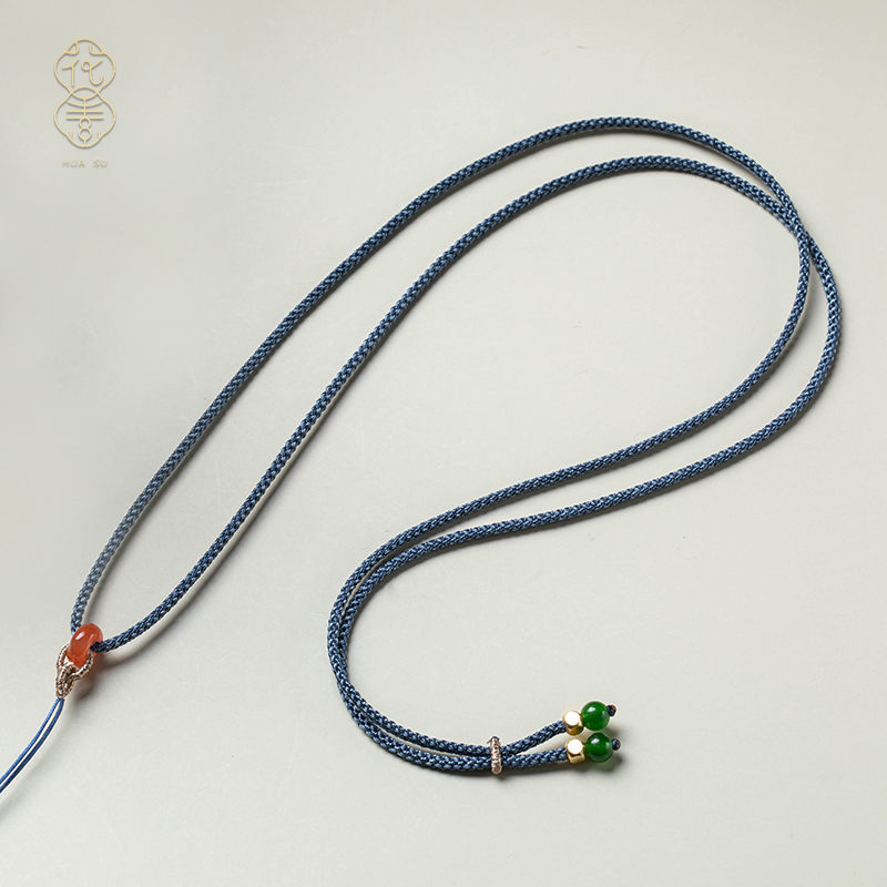 花素手工编织和田玉翡翠项链绳