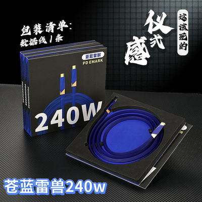 Foundmore/繁华苍蓝雷兽极海雷兽240w大功率超级快速充电器三角硅胶快充线