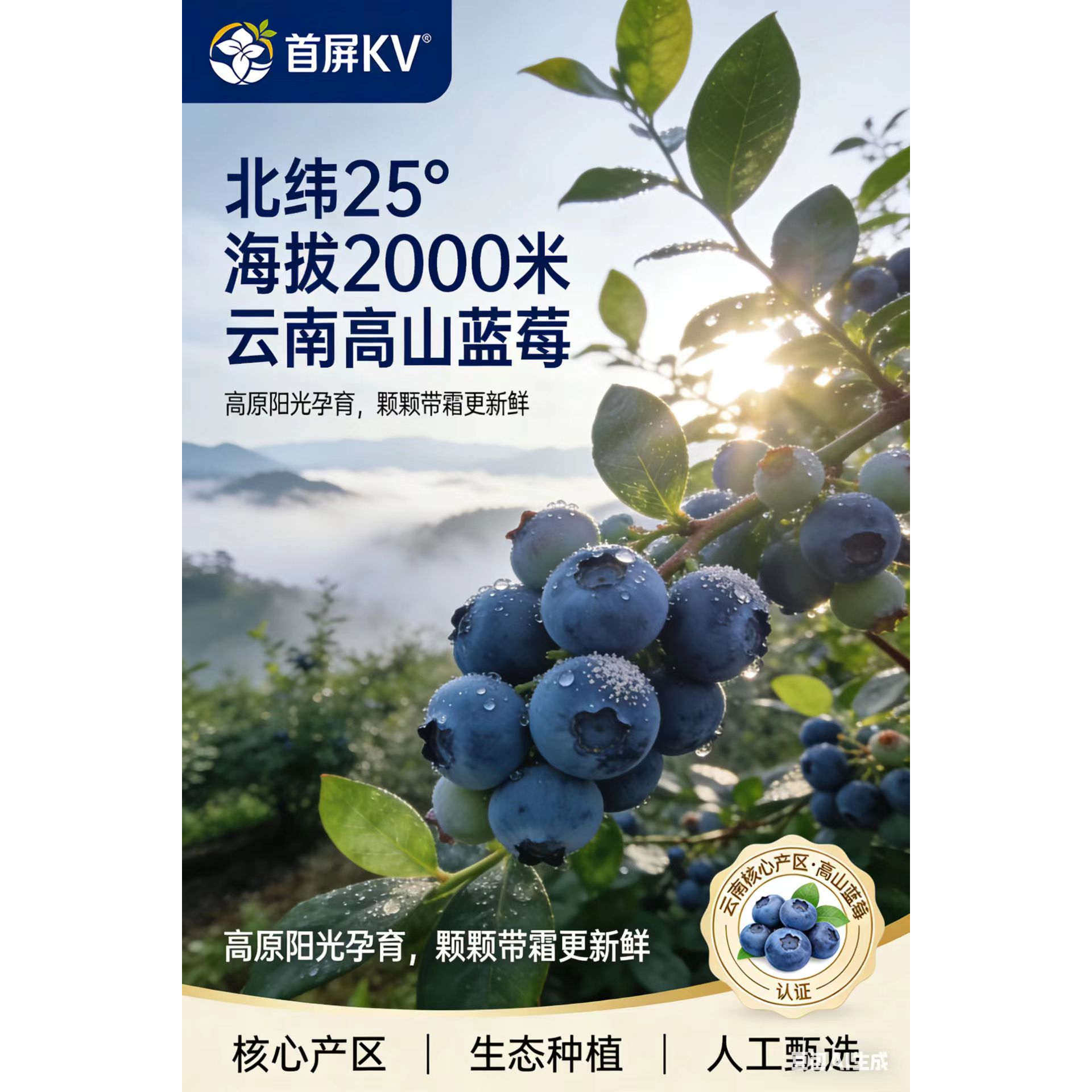 云南高山蓝莓现摘现发新鲜到家酸甜可口