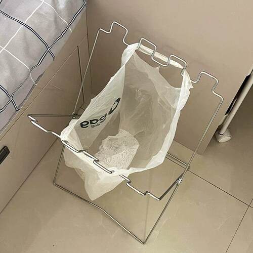 垃圾架不锈钢可折叠简易便携垃圾桶家用厨房专用免弯腰落地收纳架