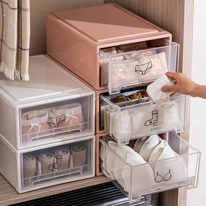 收纳箱抽屉式裤子透明整理箱家用衣物储物柜子衣柜塑料内衣收纳盒
