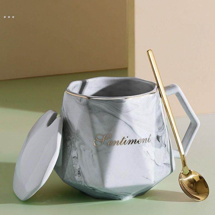 饮料杯子高级感轻奢食品级陶瓷杯绝美咖啡杯茶杯外出携带情侣款式