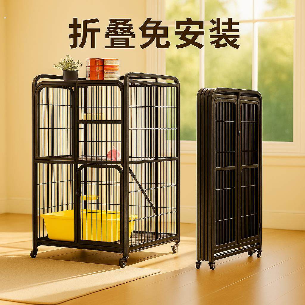 猫笼子超大自由空间家用室内新型折叠猫别墅带厕所一体猫咪屋舍窝