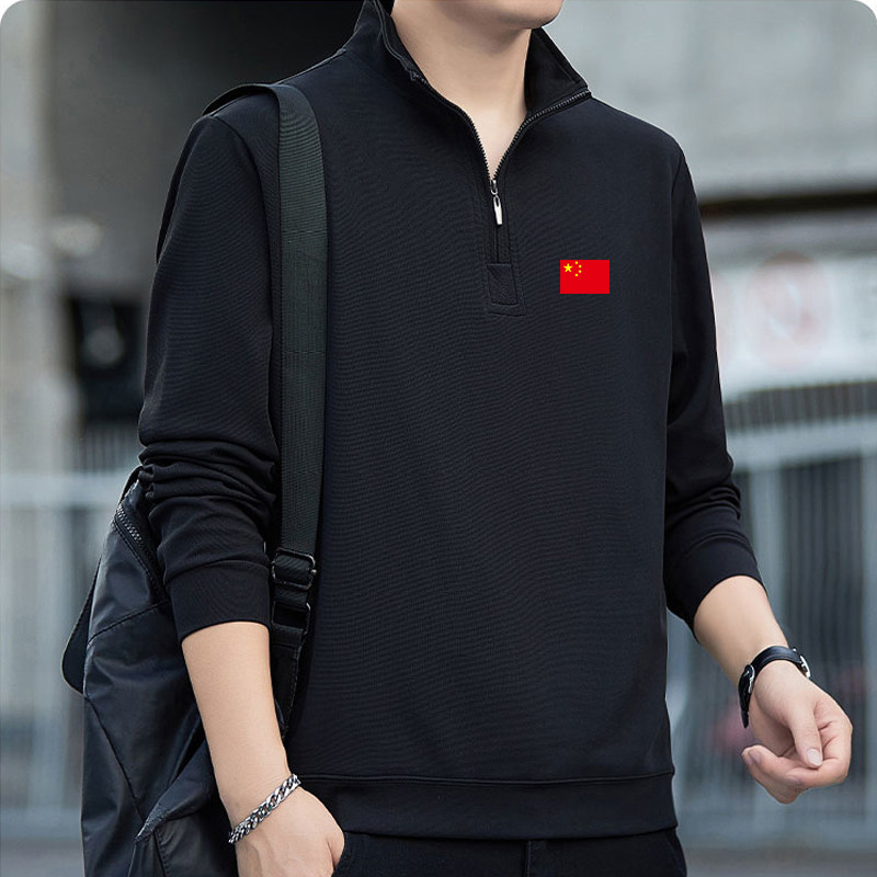 运动卫衣男士半拉领套头POLO衫
