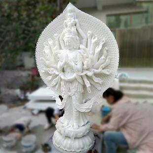 汉白玉石雕观音佛像大型寺庙石像雕塑摆件石雕工艺品