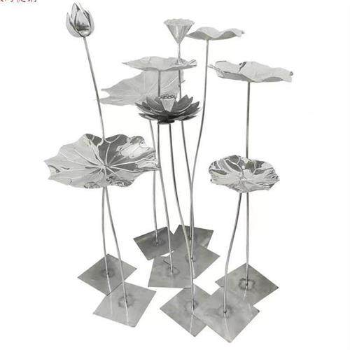 不锈钢荷叶铁艺荷花雕塑落地摆件酒店户外水池水景金属软装装饰品,家居饰品,落地摆件,淘宝优惠券,粉丝福利购,淘宝优惠卷