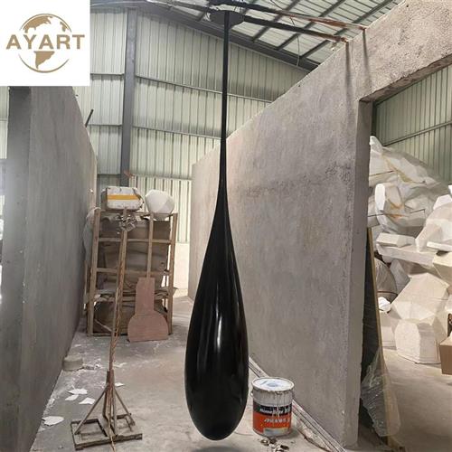 轻奢水滴吊顶装饰底座摆件酒店过道别墅玄关大堂售楼处玻璃钢雕塑