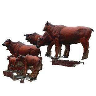 定制玻璃钢仿真黄牛雕塑大型铸铜锻铜群牛户外动物农场牧场摆件