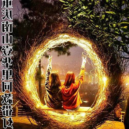 爱心悬挂秋千吊椅打卡拍照鸟巢藤编农庄景区网红游乐大型设施