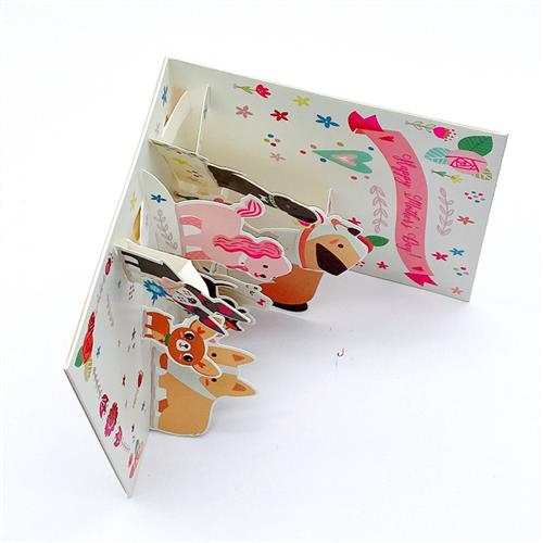 跨境立体贺卡工厂创意手工小狗激光烫金定做礼品礼物小卡片定制