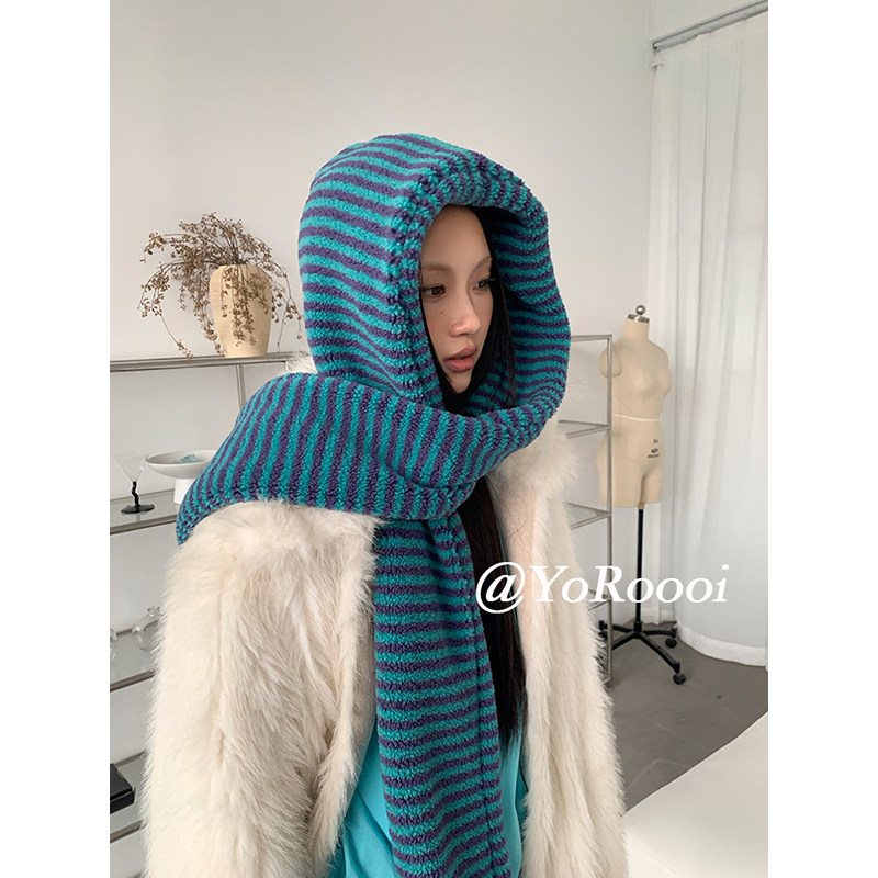 YoRoooi 韩系小众设计师高级感彩色条纹保暖围巾撞色简约百搭围脖,服饰配件/皮带/帽子/围巾,围巾/丝巾/披肩,淘宝优惠券,粉丝福利购,淘宝优惠卷