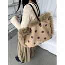 YoRoooi 韩系小众复古波点大容量氛围感托特包美拉德百搭单肩包女