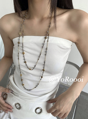 复古做旧小众辣妹串珠长款项链