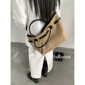 YoRoooi 小众韩系ins高级感大容量质感托特包帆布包出街单肩包女