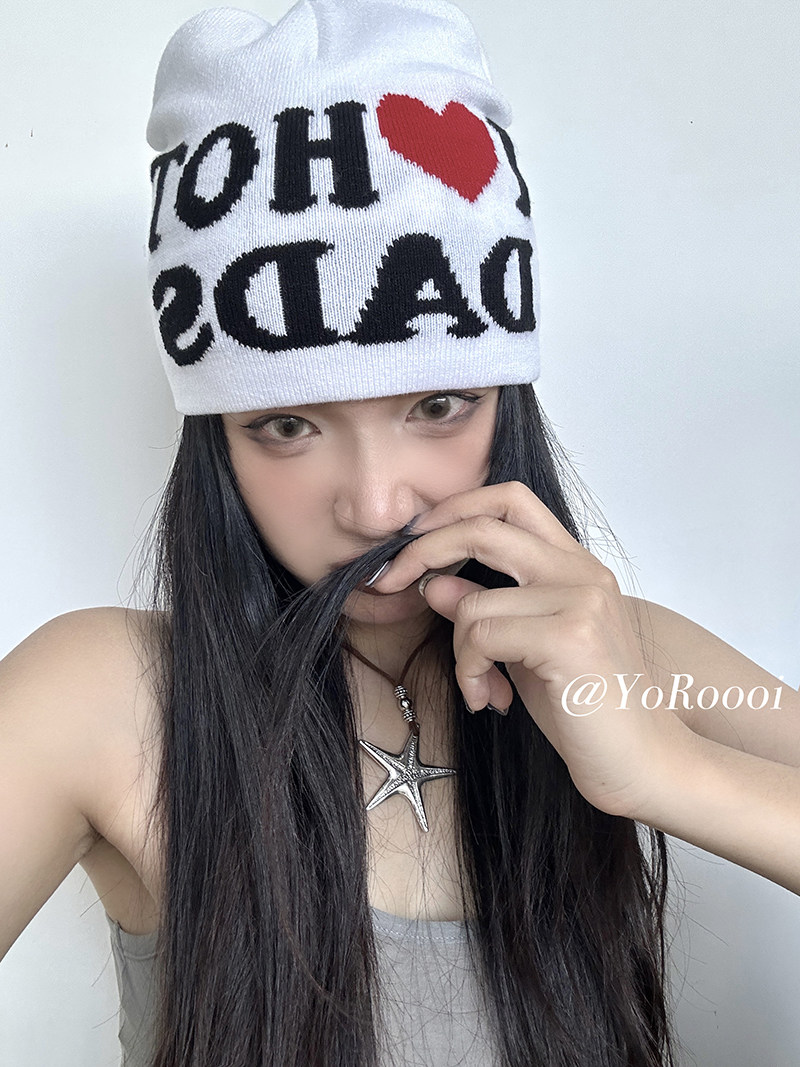 小众设计感新款字母针织帽冷帽