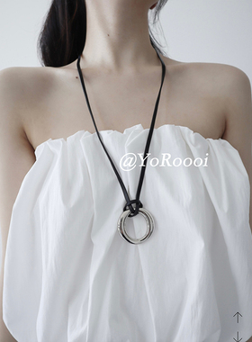 简约高级感圆环项链百搭毛衣链