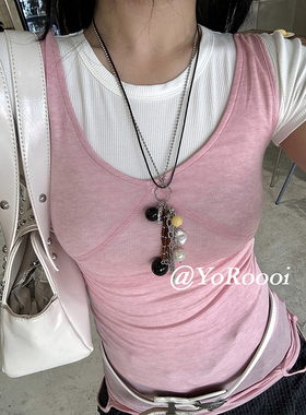 金属海螺流苏长款珍珠毛衣链项链