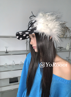 YoRoooi 韩系ins秋冬时髦波点保暖护耳帽翻檐两戴棒球帽雷锋帽女