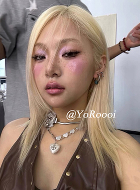 双层叠戴设计y2k花朵项链锁骨链