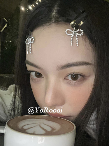 YoRoooi少女蝴蝶结水钻刘海夹