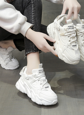 老爹鞋女ins潮2025春秋新款学生韩版百搭单鞋厚底休闲运动小白鞋