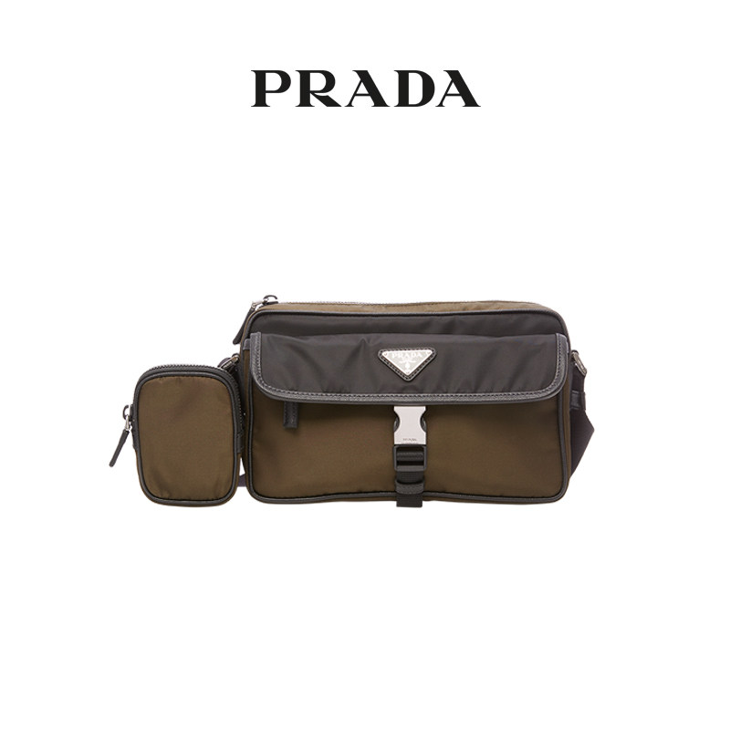 Prada/普拉达尼龙和 Saffiano 皮革斜挎包