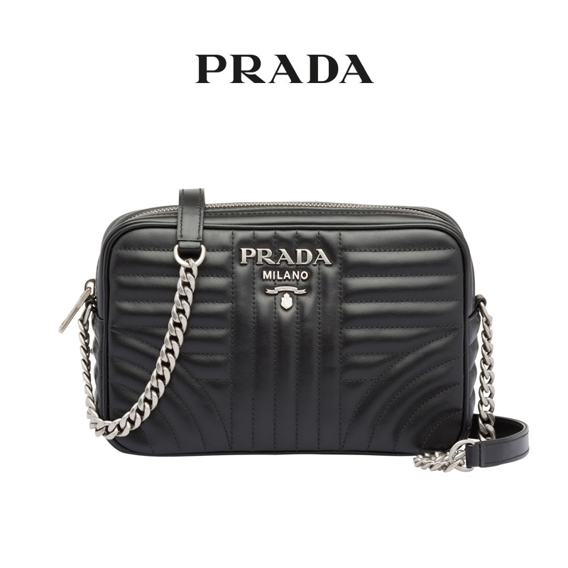 Prada/普拉达 多色皮革绗缝LOGO女包小方包单肩斜挎包