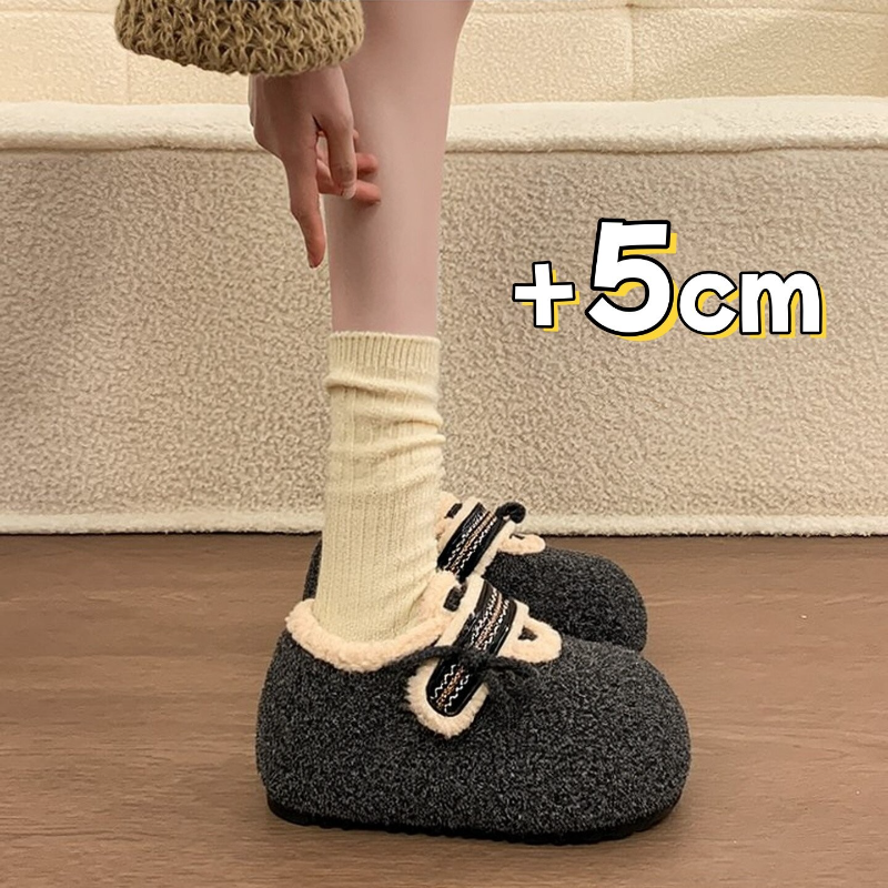 厚底灰色毛呢内增高勃肯鞋女2025新款冬季加绒爆款保暖毛毛棉鞋子,女鞋,棉鞋,淘宝优惠券,粉丝福利购,淘宝优惠卷