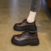 女2026新款 春季 百搭配裙子jk增高单鞋 英伦风厚底小皮鞋 复古乐福鞋