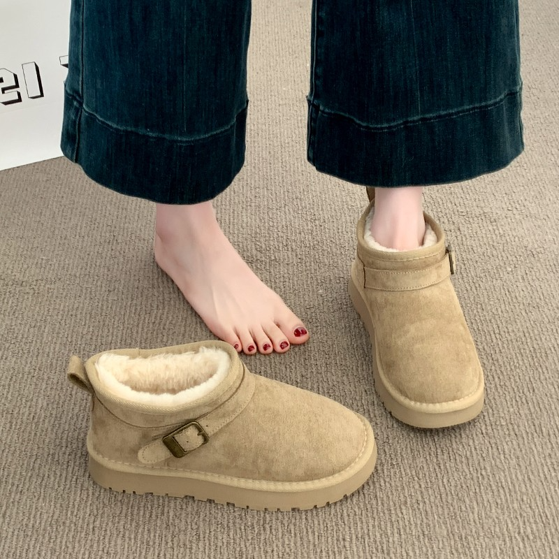 婉亦雅网红爆款真皮厚底雪地靴